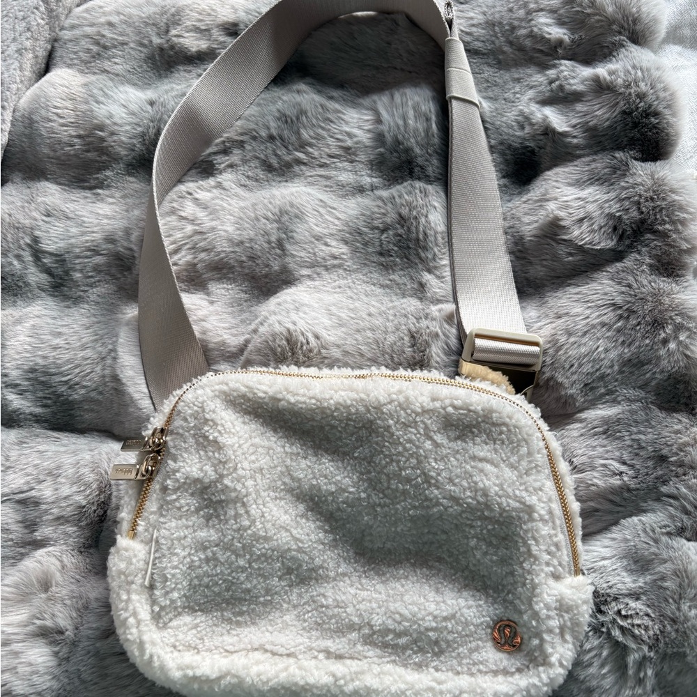 Lululemon Athletica Cream Sherpa Crossbody Bag